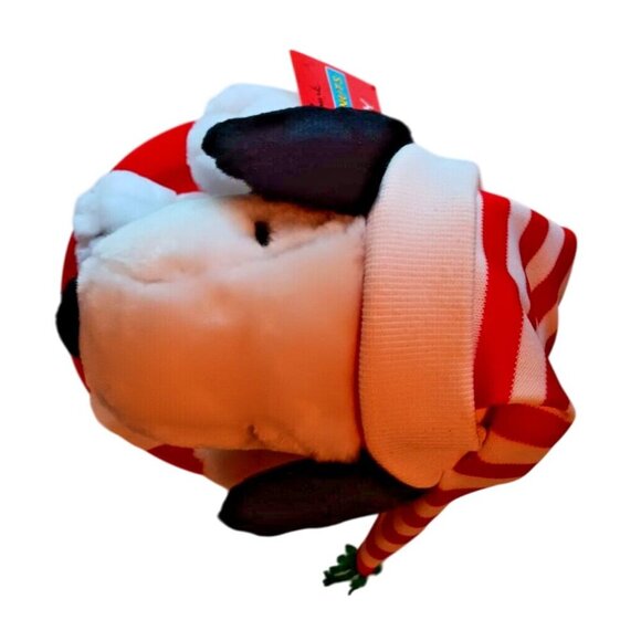 Peanuts Snoopy Plush Red Dog Bowl Snow Sled Nightcap Hallmark Winte Decor - Picture 5 of 6